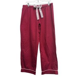 Gillian & O'Malley Pajama Pant Size LG Women's Polka Dot Red Flannel Sleep Pants
